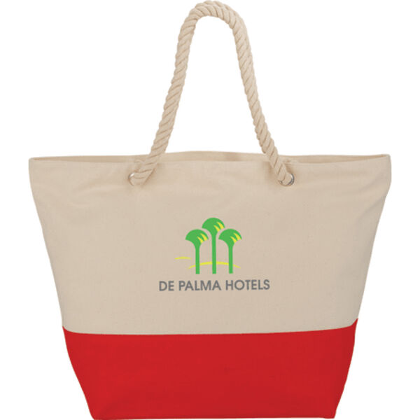 Zippered 12oz Cotton Canvas Rope Tote Thumbnail