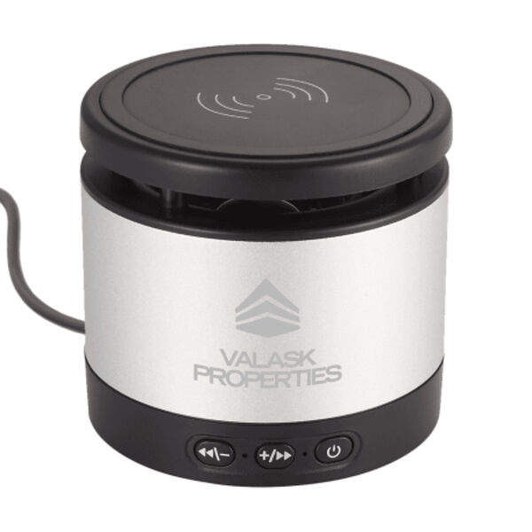 Metal Bluetooth Speaker and Wireless Charging Pad Thumbnail